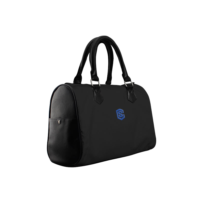 BLACK HANDBAG blue logo Boston Handbag (Model 1621)