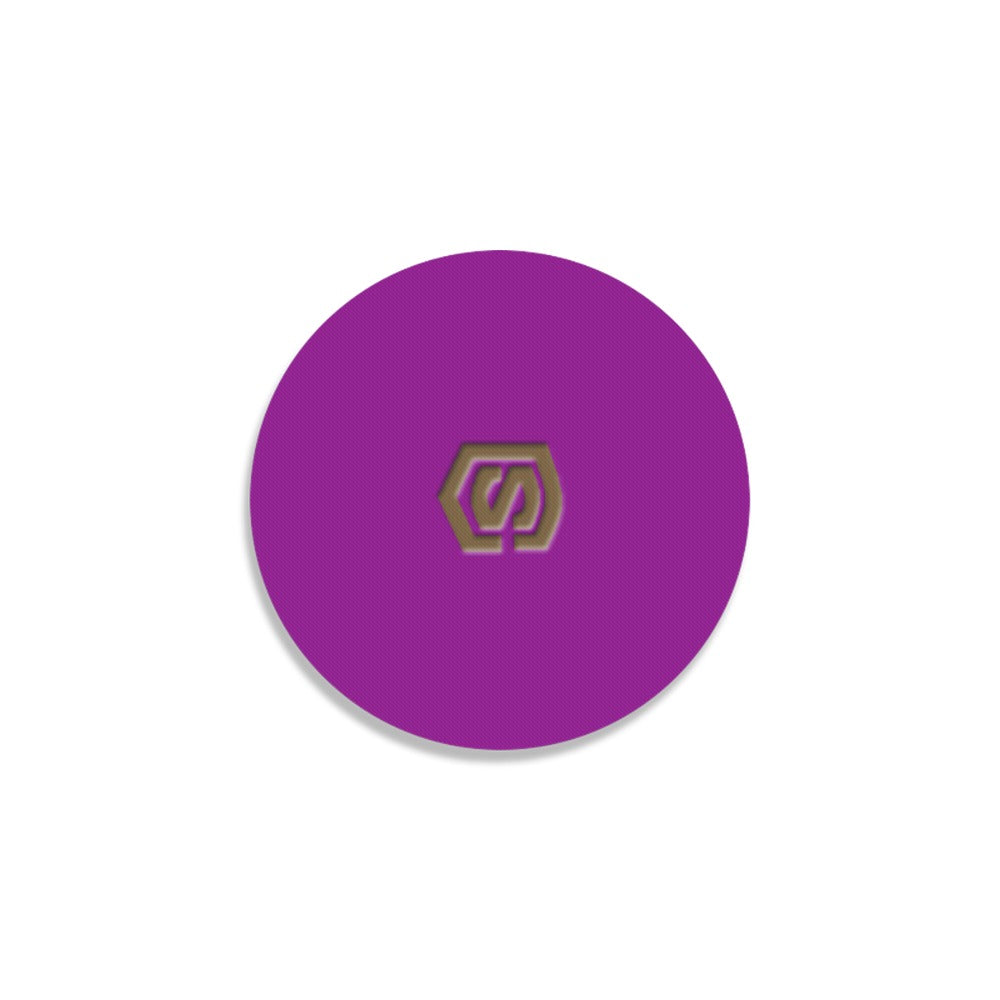Purple Round Coaster with Brown Logo Round Coaster