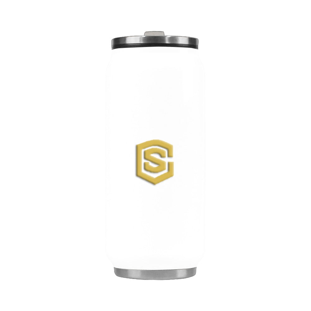 White Stainless Steel Vacuum Mug (13.7 OZ) with Gold Logo Stainless Steel Vacuum Mug (13.7 OZ)