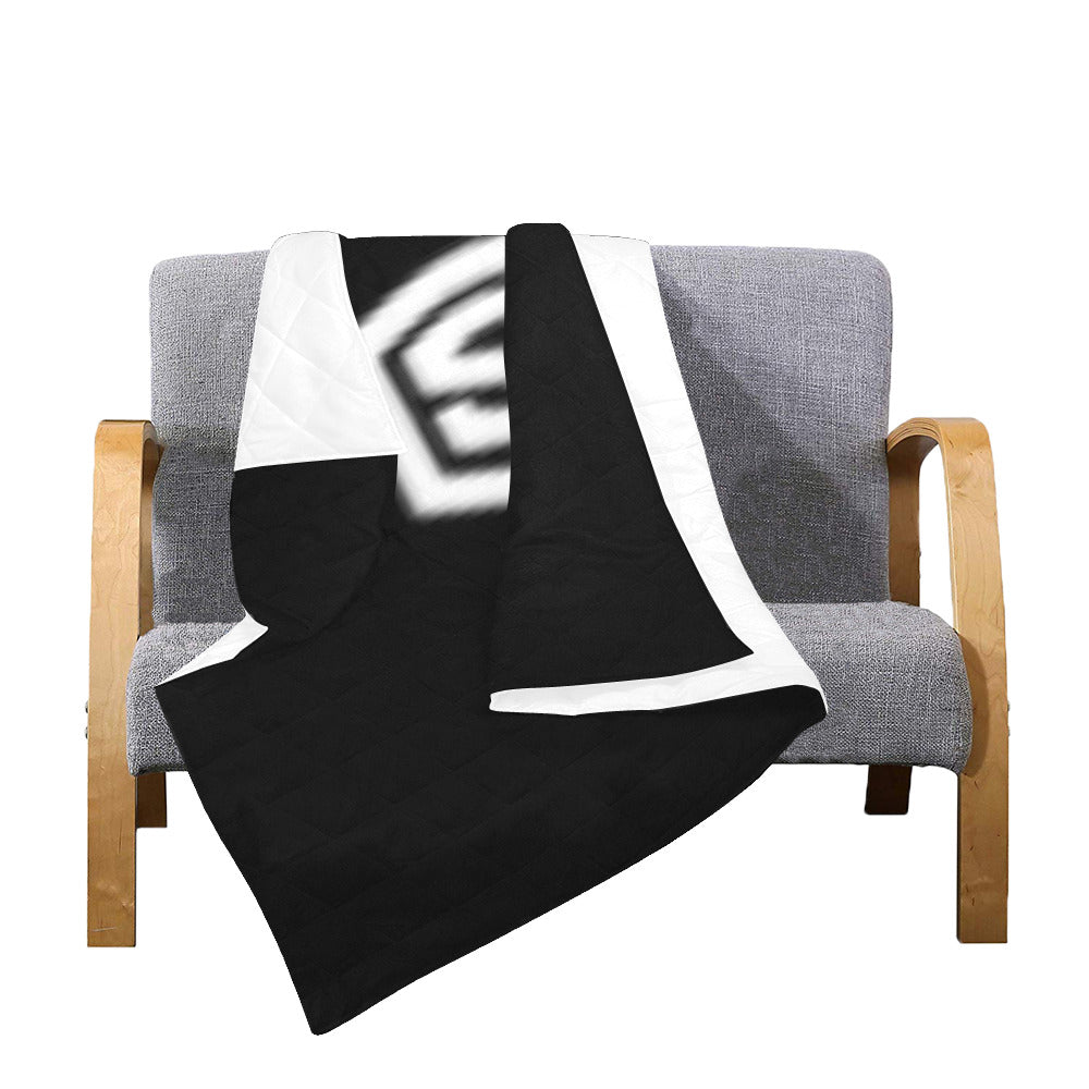 Black Custom Quilt White Logo Custom Quilt 50" x 60"