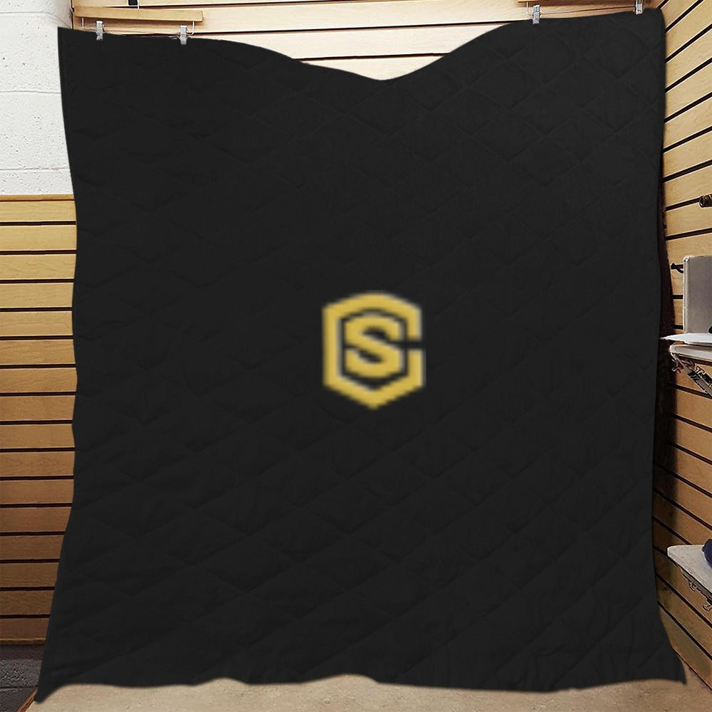 BLACK CISTOM QUILT GOLD LOGO Custom Quilt 70" x 80"