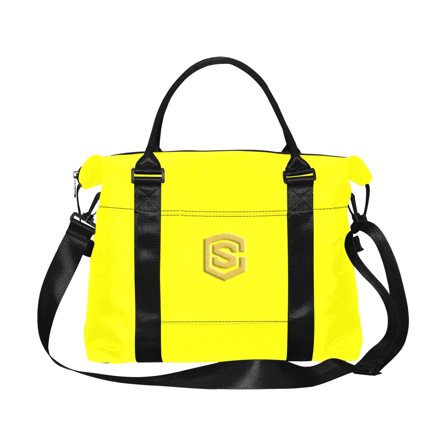 Yellow Large Capacity Duffle Bag With Gold Logo Large Capacity Duffle Bag(Model1715)