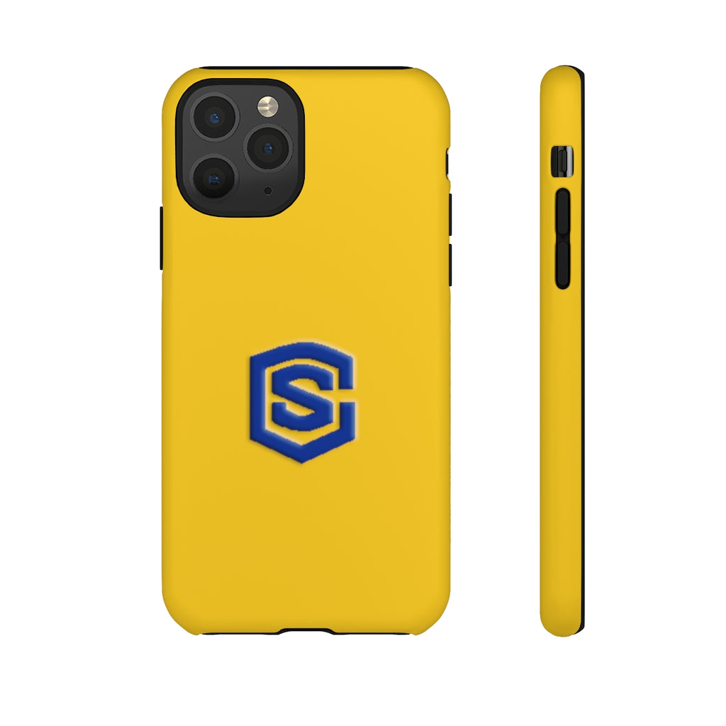 Yellow Tough Cases Blue Logo