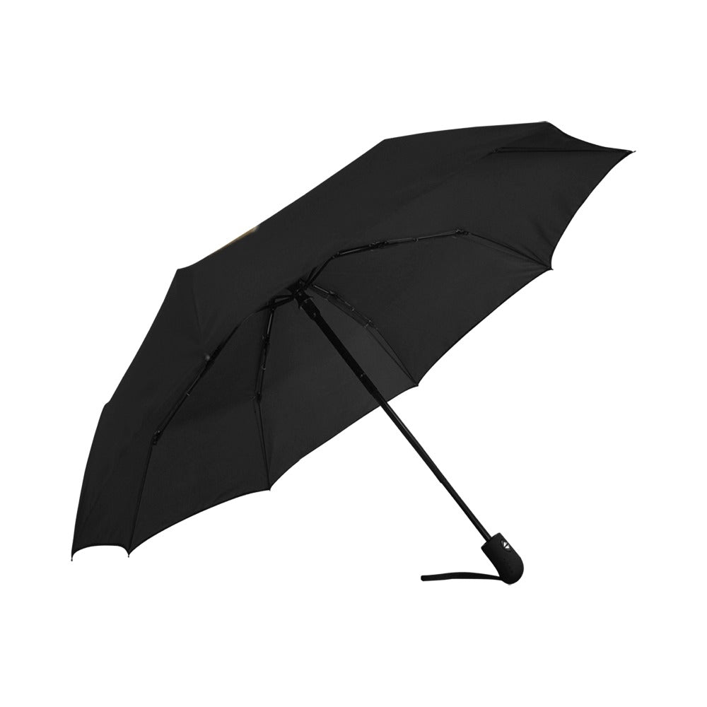 Black Anti-UV Automatic Umbrella With Brown Logo Anti-UV Automatic Umbrella(Outside Printing)(Model U09)