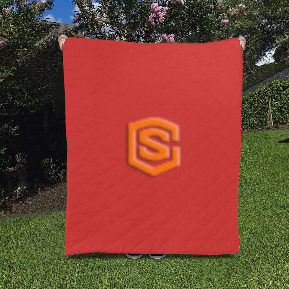Red Custom Quilt Orange Logo Custom Quilt 50" x 60"