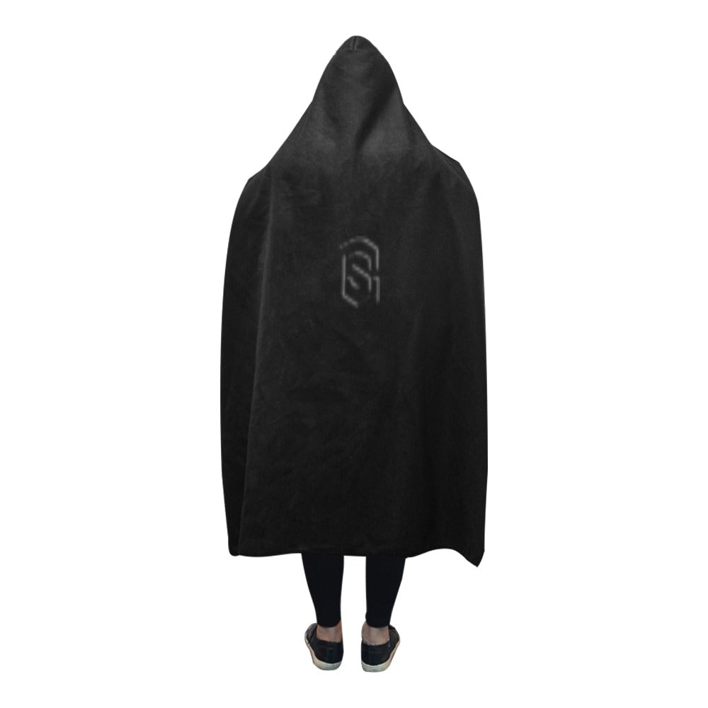 BLACK Hooded Blanket WHITH BLACK LOGO Hooded Blanket 80"x56"