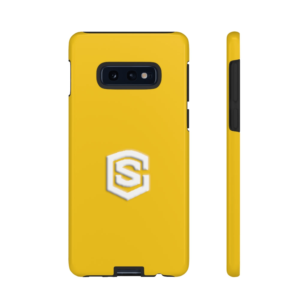 Yellow Tough Cases White Logo