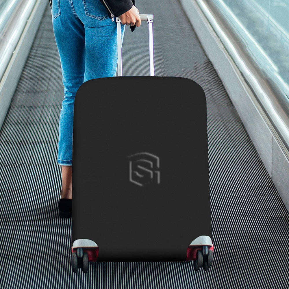 BLACK LUGGAGE COVER WITH BLACK LOGO Luggage Cover (Large Size) (26"-28")