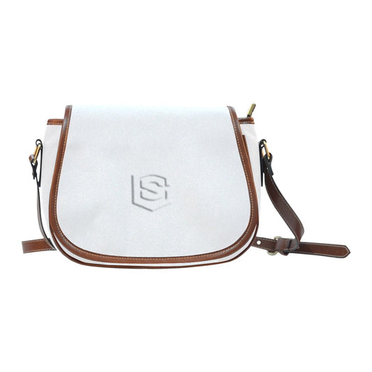 WHITE Saddle Bag WITH WHITE LOGO Saddle Bag (Model 1649) (Small)