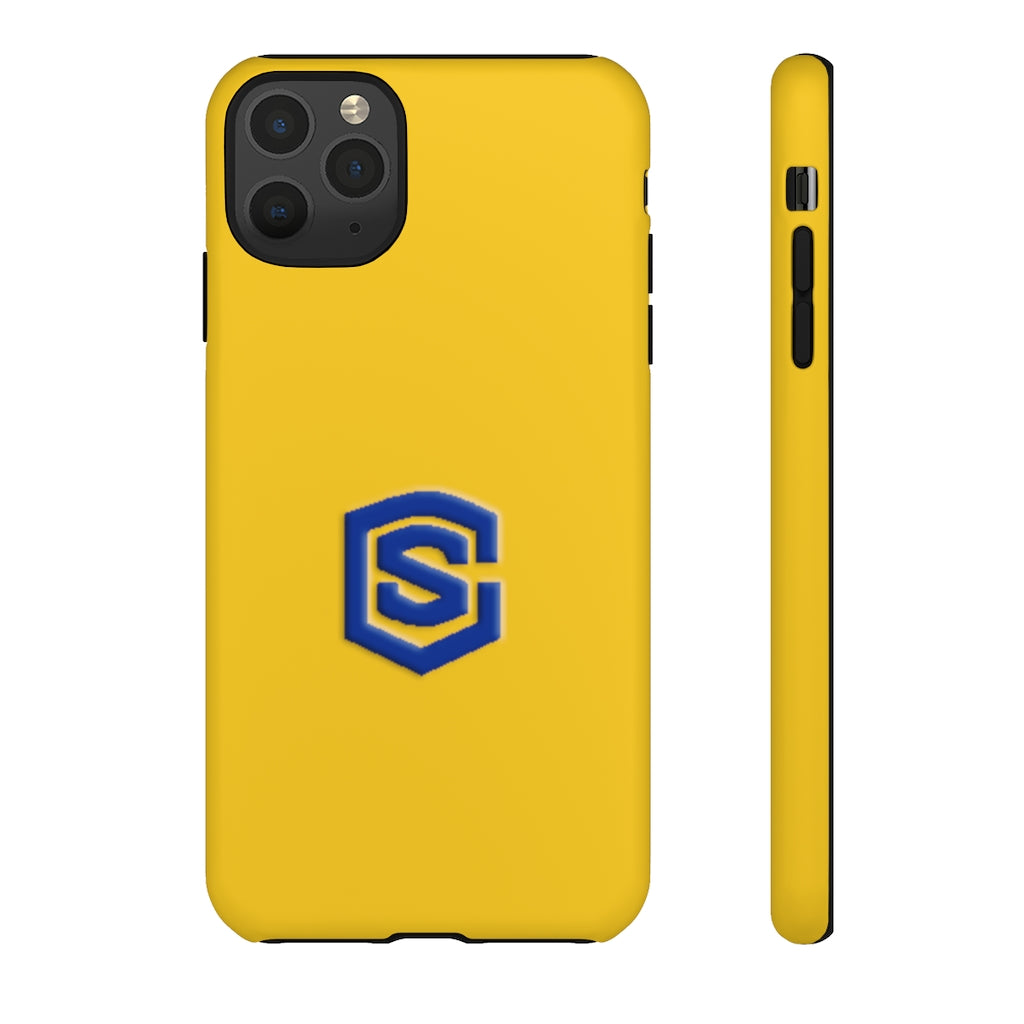 Yellow Tough Cases Blue Logo