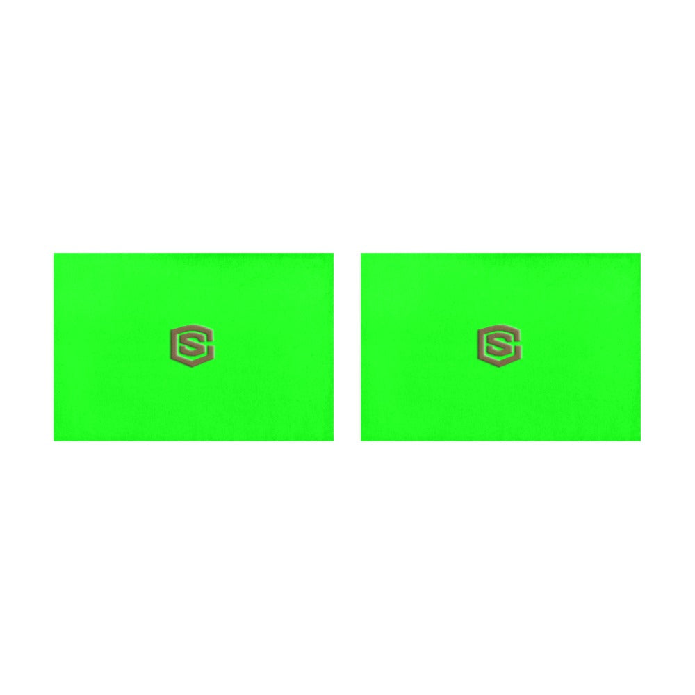 Green Placemats 12" x 18" With Brown Logo Placemats 12" x 18" (Set of 2)