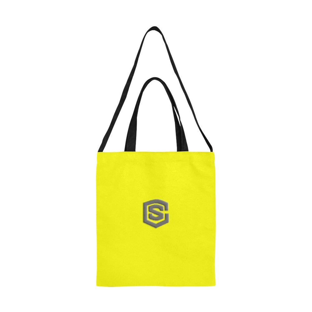 Yellow All Over Print Canvas Tote Bag With Grey Logo All Over Print Canvas Tote Bag(Model1698)(Medium)