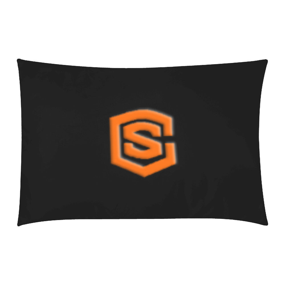 Black Duvet Cover Orange Logo 3-Piece Bedding Set (1 Duvet Cover 86"x70"; 2 Pillowcases 20"x30")(One Side)