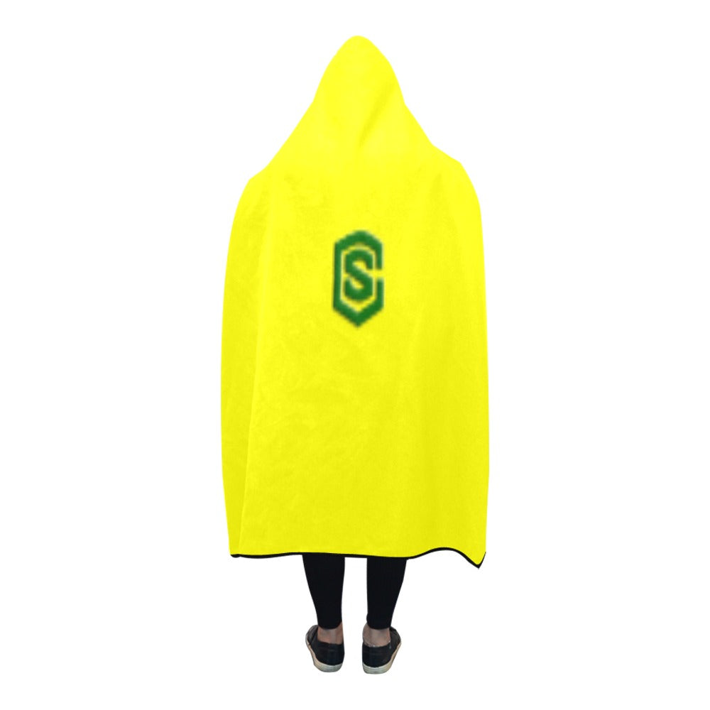 Yellow Hooded Blanket 80"x56" with Green Logo Hooded Blanket 80"x56"