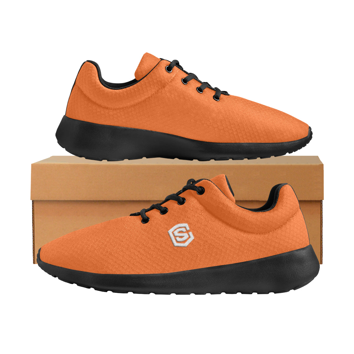 white logo Men's Athletic Shoes (Model 0200)