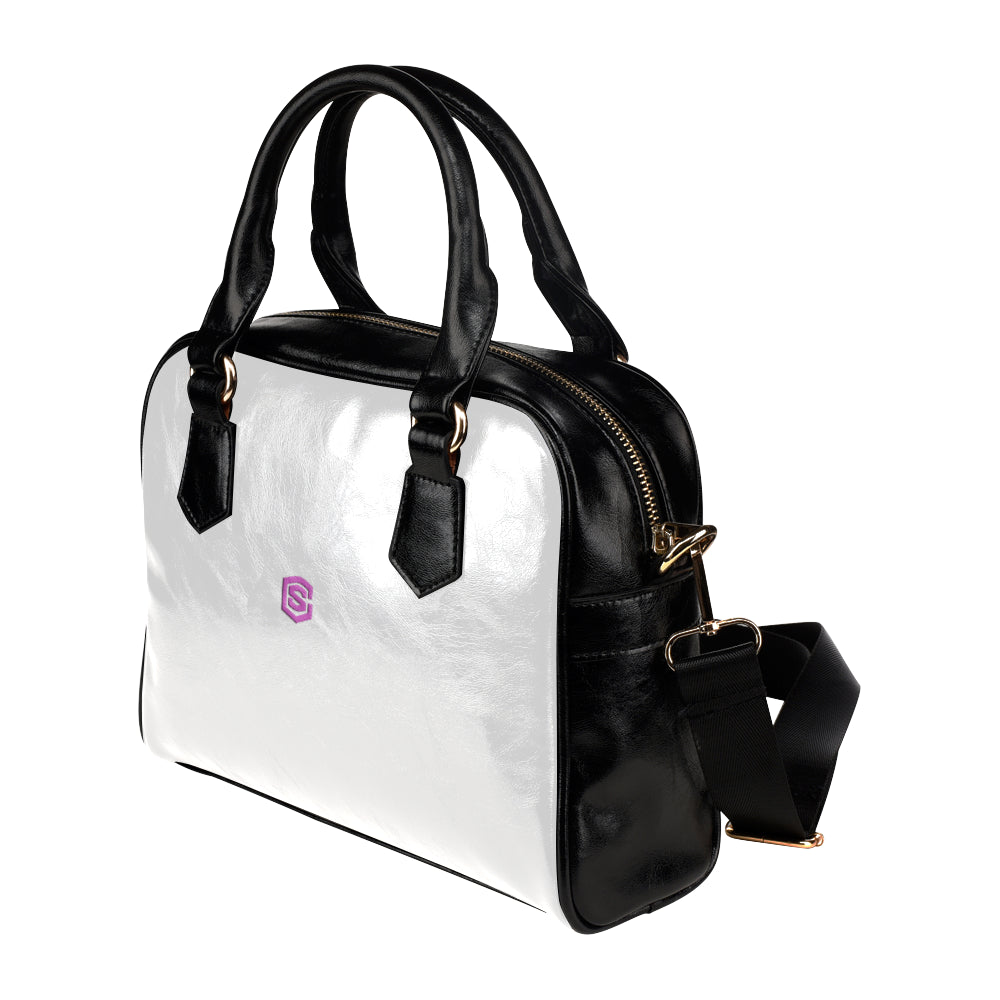 WHITE Shoulder Handbag pink logo Shoulder Handbag (Model 1634)