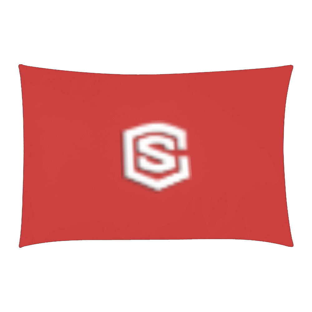 Red Duvet Cover White Logo 3-Piece Bedding Set (1 Duvet Cover 86"x70"; 2 Pillowcases 20"x30")(One Side)