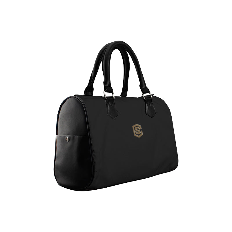 BLACK HANDBAG brown logo Boston Handbag (Model 1621)