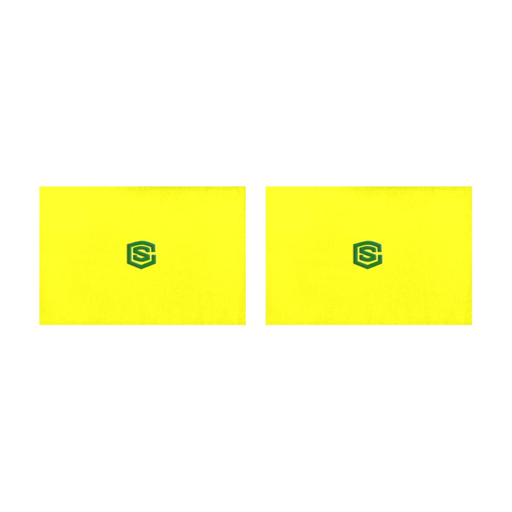 Yellow Placemats 12" x 18" With Green Logo Placemats 12" x 18" (Set of 2)