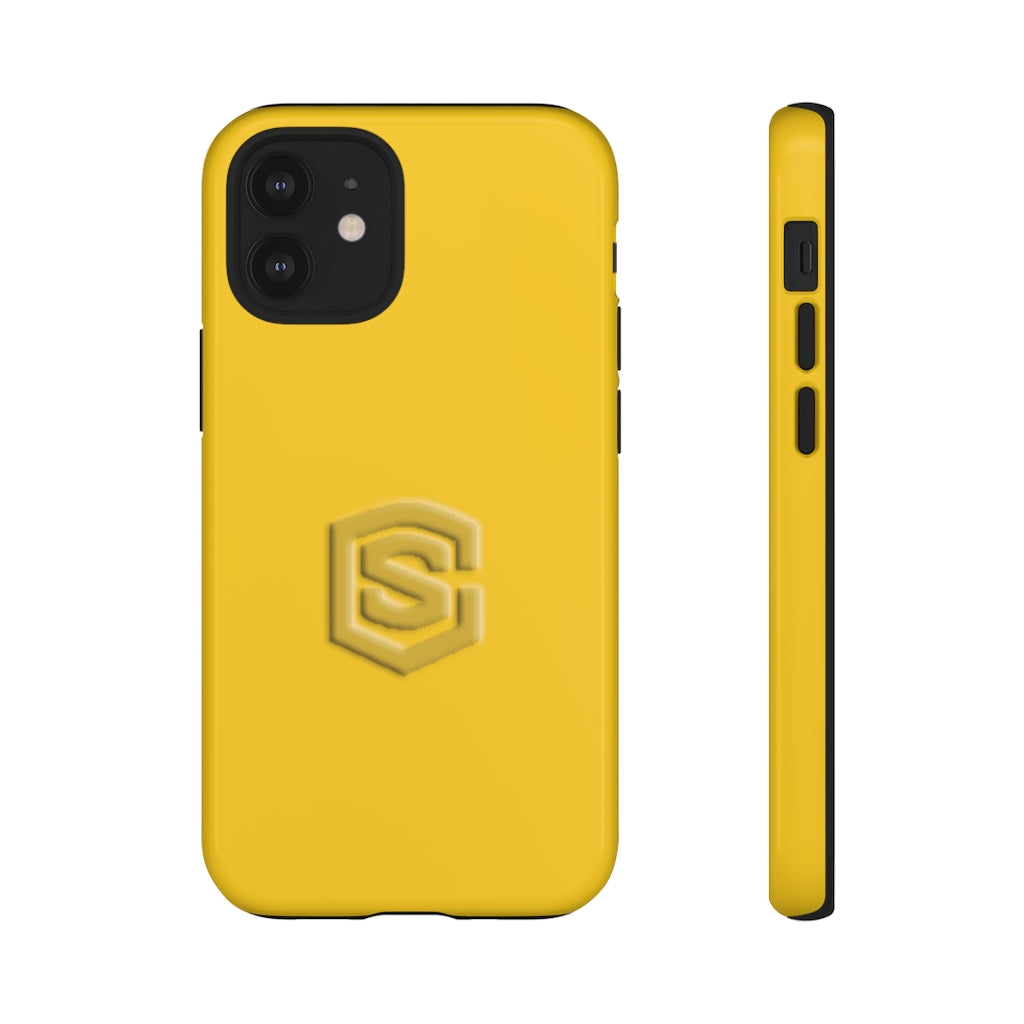 Yellow Tough Cases Gold Logo