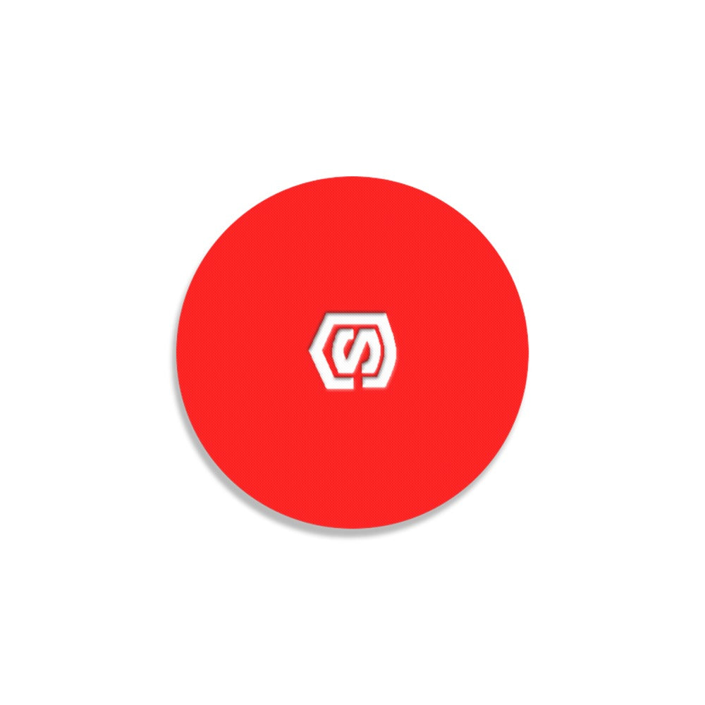 Red Round Coaster with White Logo Round Coaster