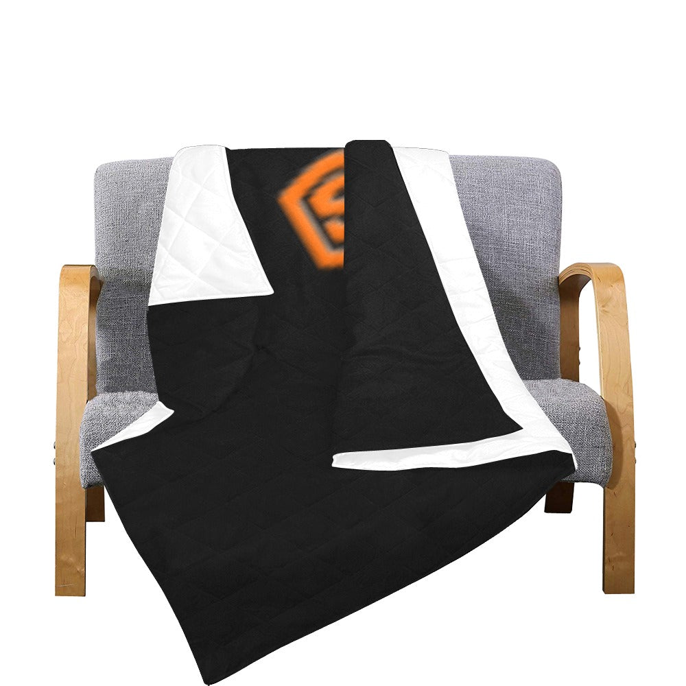 BLACK CUSTOM QUILT ORANGE LOGO Custom Quilt  70" x 80"