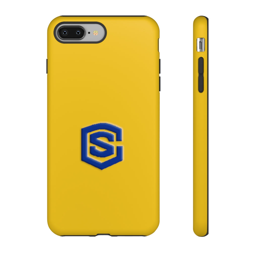 Yellow Tough Cases Blue Logo