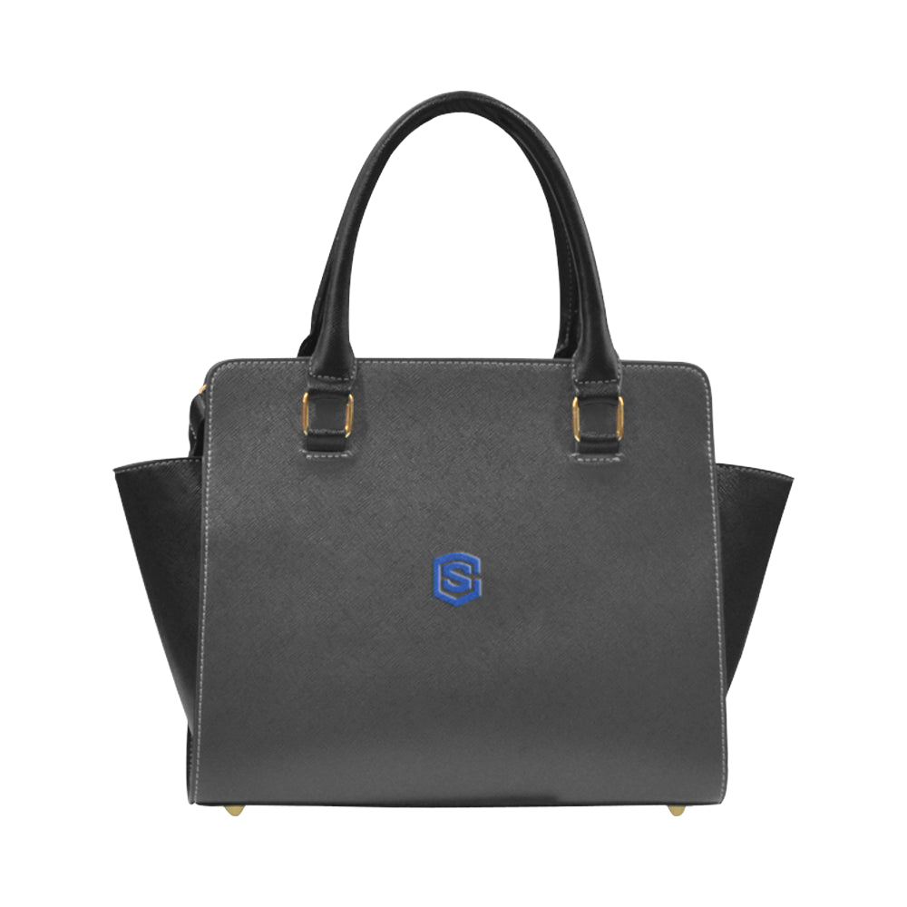 BLACK CLASSIC SHOULDER HANDBAG blue logo Classic Shoulder Handbag (Model 1653)