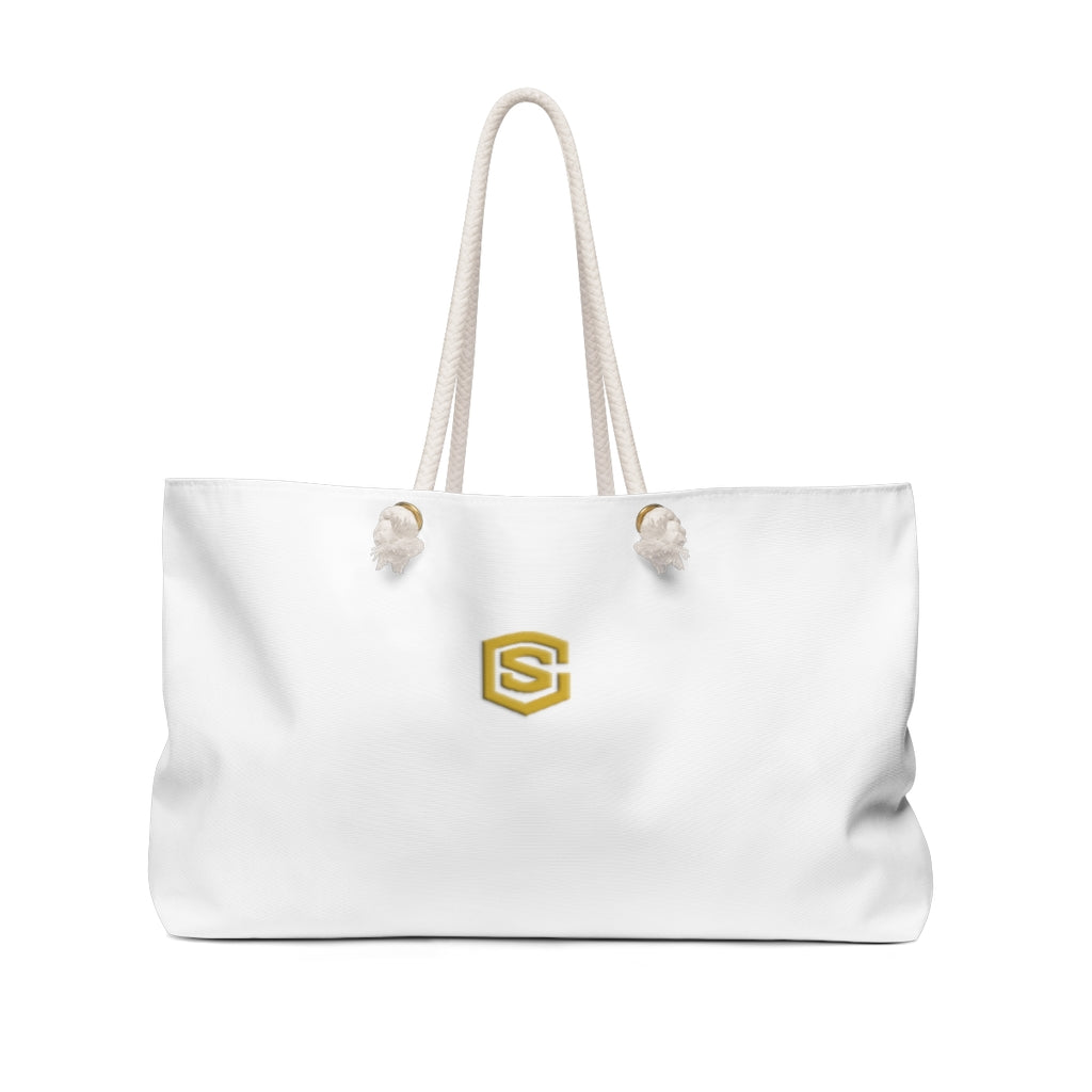 Black Weekender Bag Gold Logo