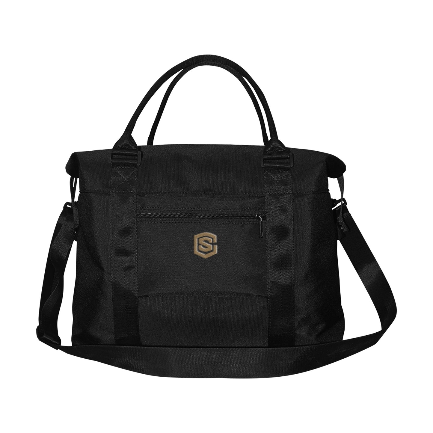 Black Large Capacity Duffle Bag With Brown Logo Large Capacity Duffle Bag(Model1715)