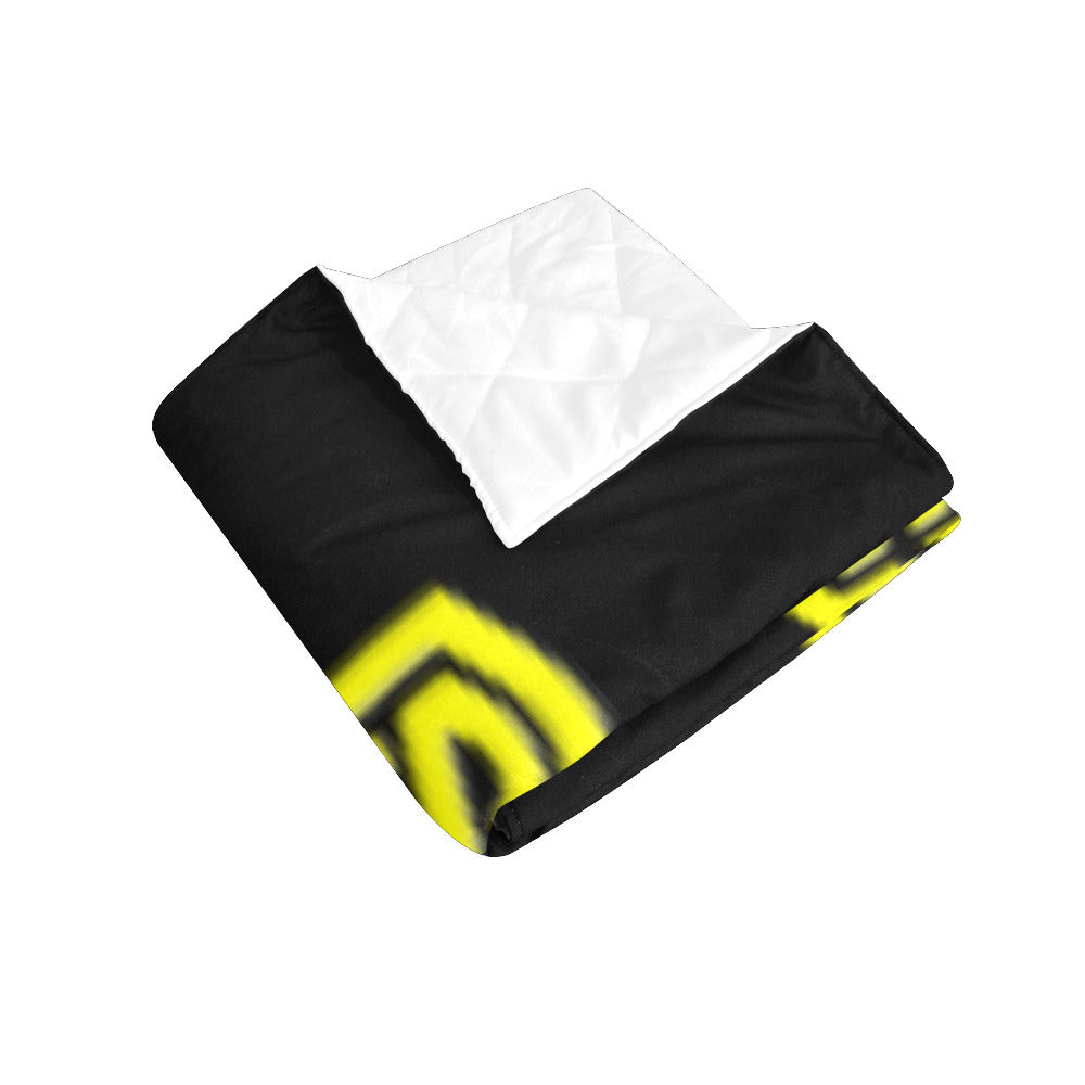Black Custom Quilt Yellow Logo Custom Quilt 50" x 60"