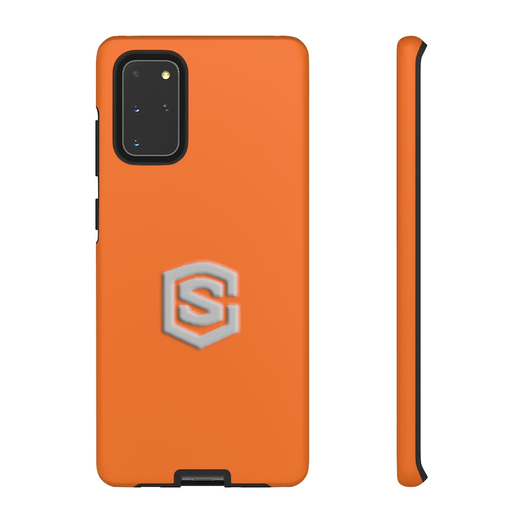 Orange Tough Cases Silver Logo