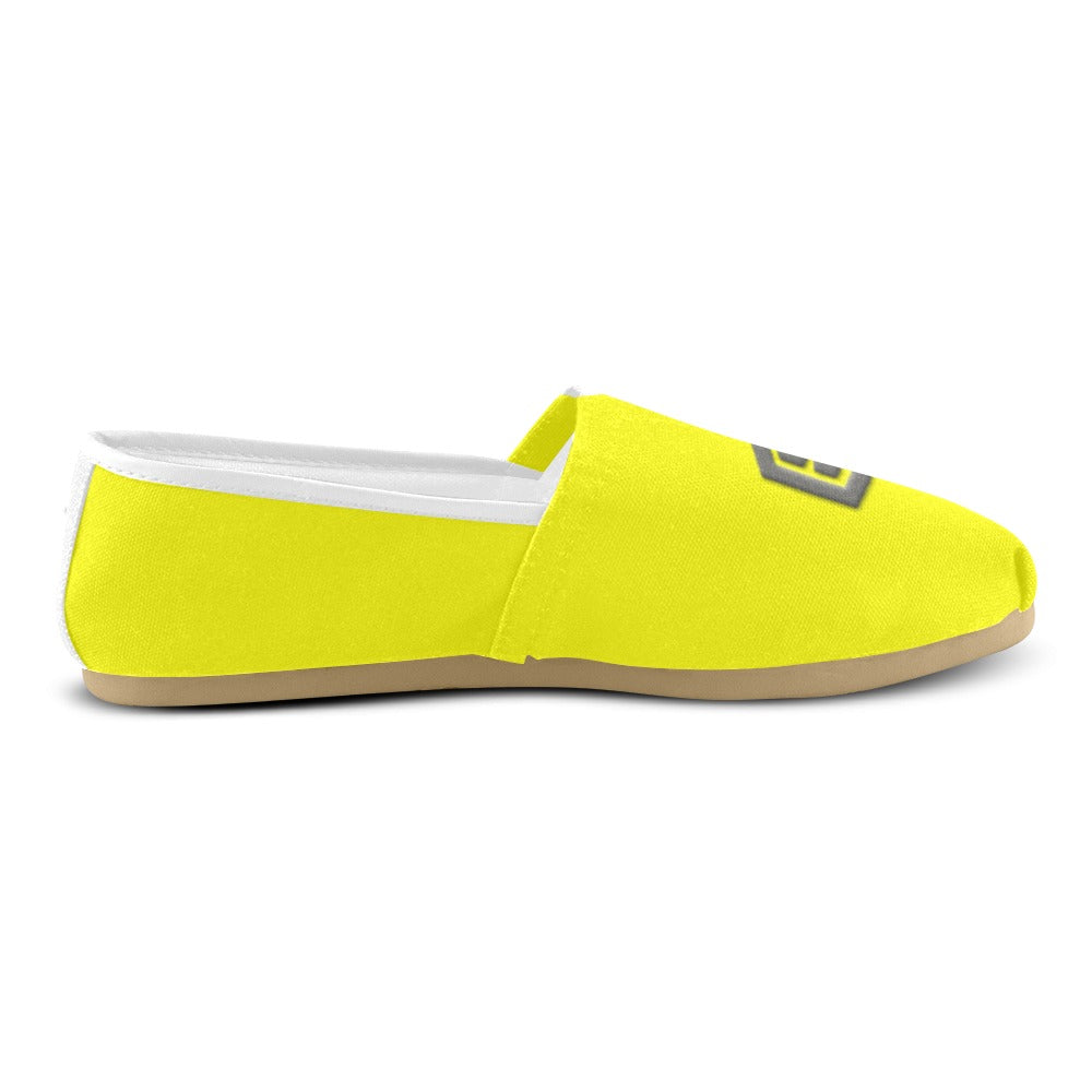 YELLOW Casual Canvas Women's WITH GRAY LOGO Casual Canvas Women's Shoes (Model 004) (Designs are mirrored)