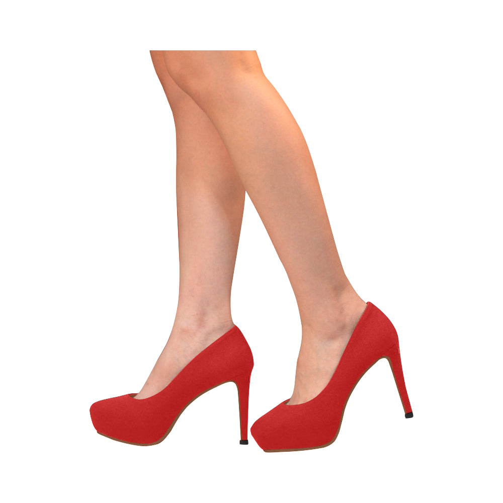 RED Women's High Heels red logo Women's High Heels (Model 044)