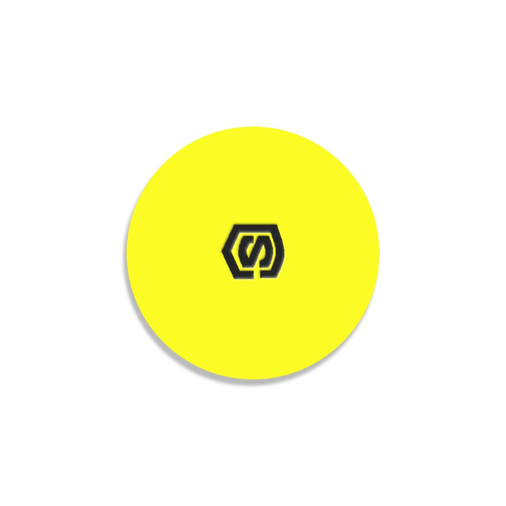 Yellow Round Coaster with Black Logo Round Coaster