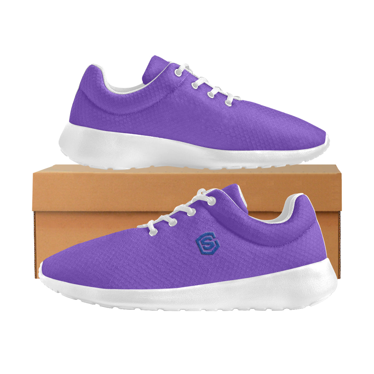 blue logo Women's Athletic Shoes (Model 0200)