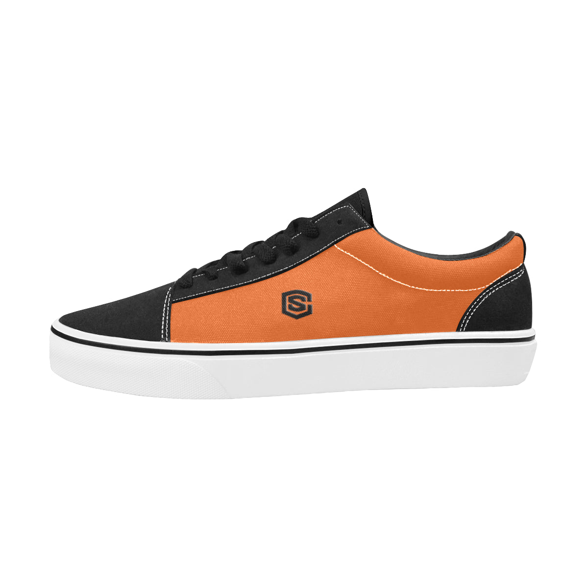 black logo Men's Low Top Skateboarding Shoes (Model E001-2)