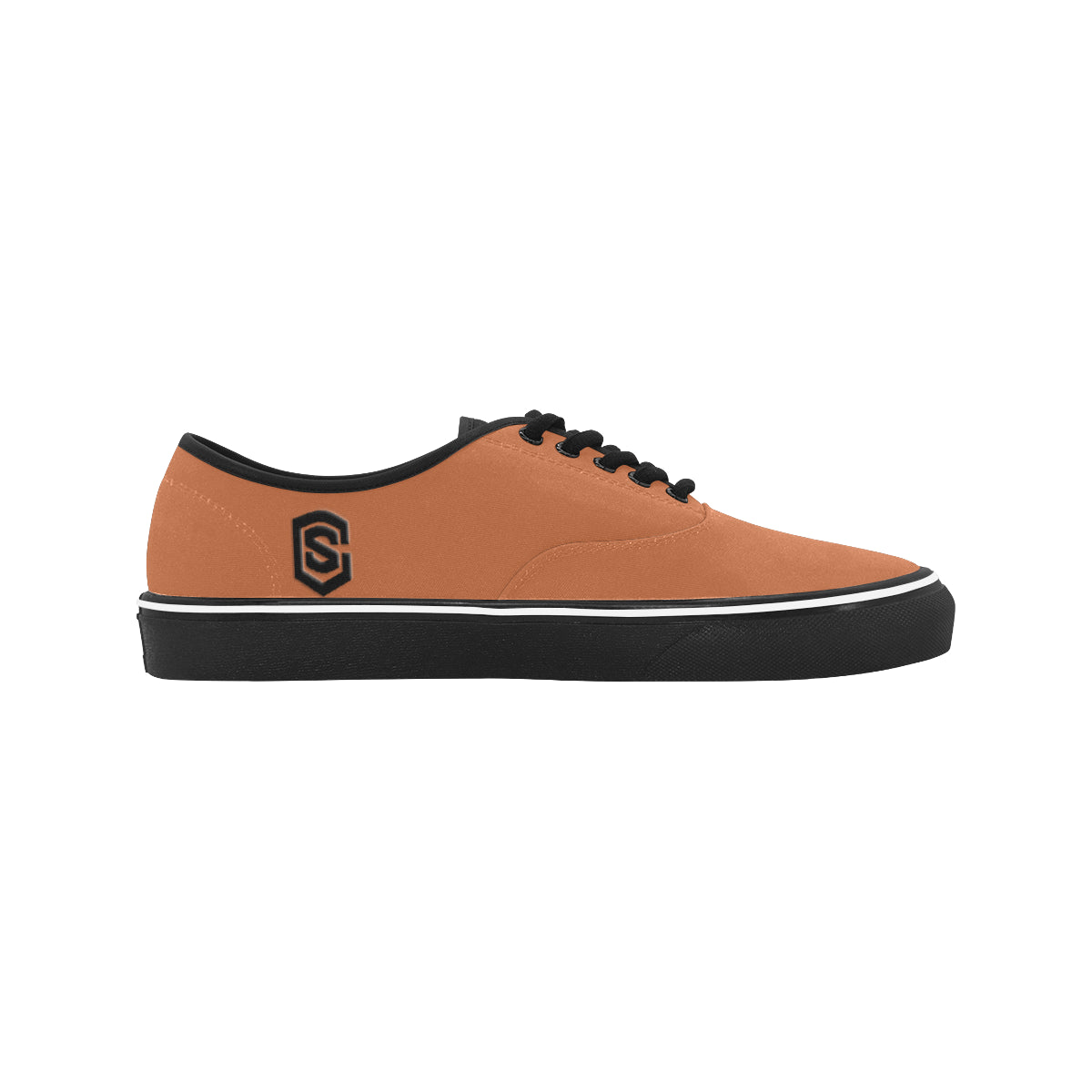 black logo Classic Men's Canvas Low Top Shoes/Large (Model E001-4)