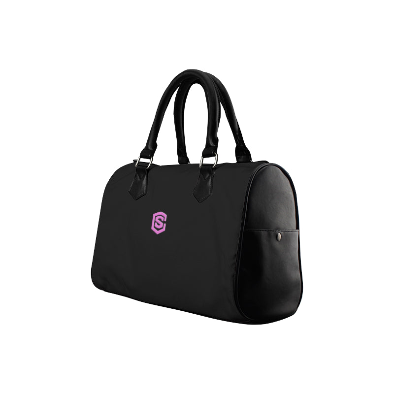 BLACK HANDBAG pink logo Boston Handbag (Model 1621)