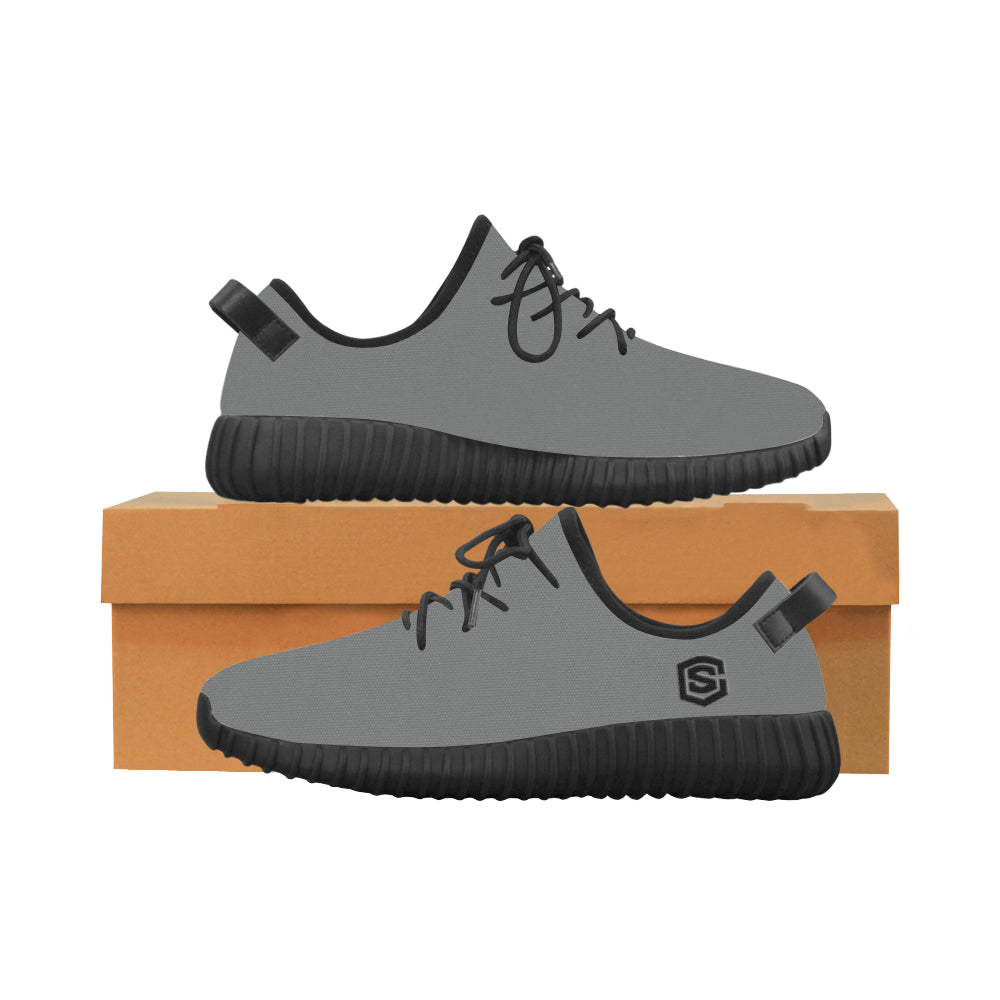 black logo Grus Men's Breathable Woven Running Shoes (Model 022)