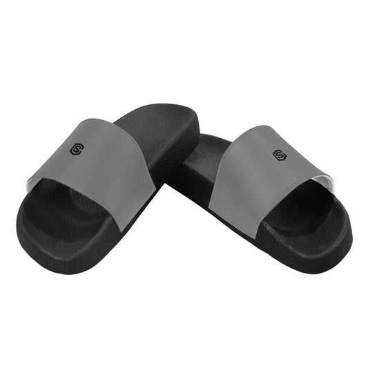 black logo Women's Slide Sandals (Model 057)