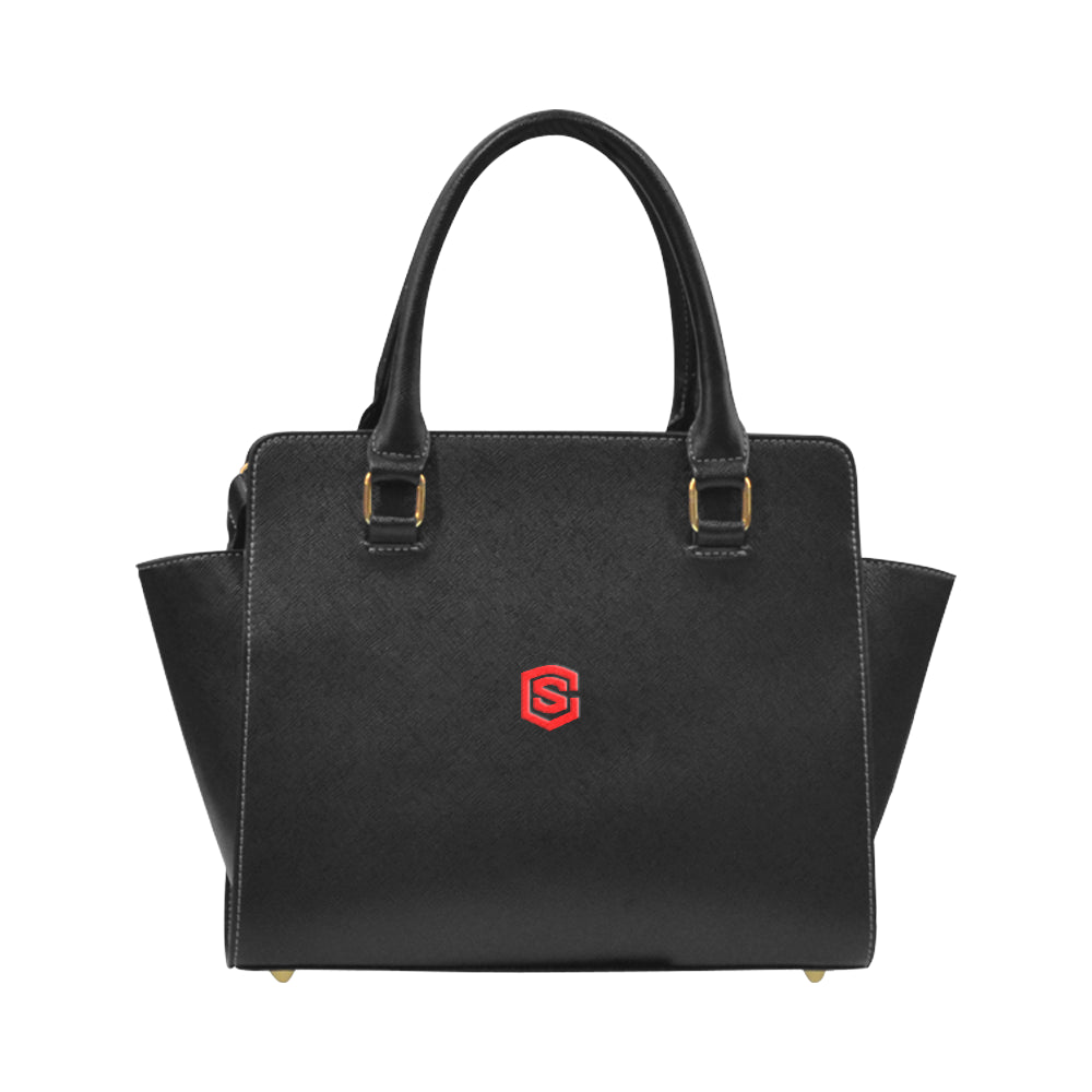 BLACK CLASSIC SHOULDER HANDBAG red logo Classic Shoulder Handbag (Model 1653)