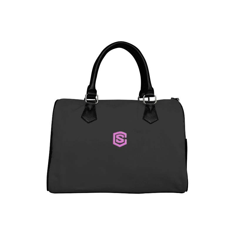 BLACK HANDBAG pink logo Boston Handbag (Model 1621)