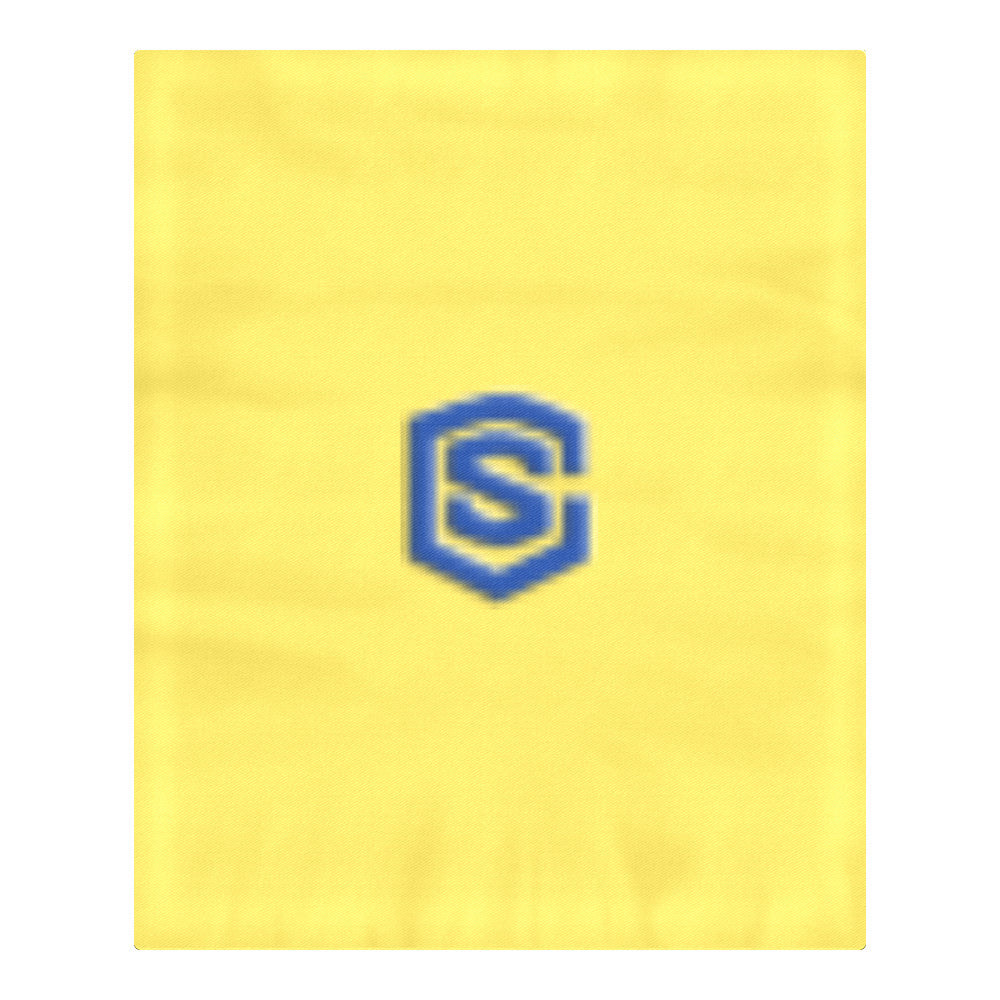 Yellow Duvet Cover Blue Logo 3-Piece Bedding Set (1 Duvet Cover 86"x70"; 2 Pillowcases 20"x30")(One Side)