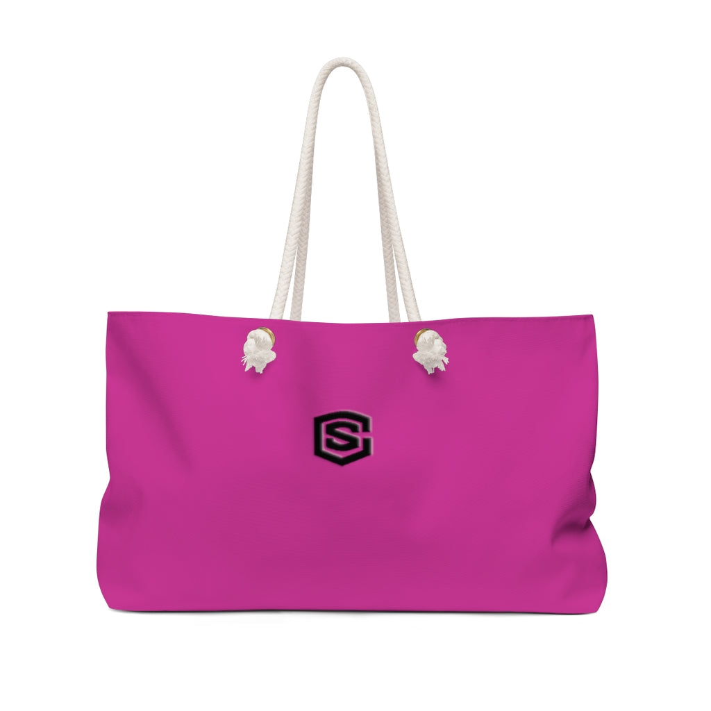 Pink Weekender Bag Black Logo