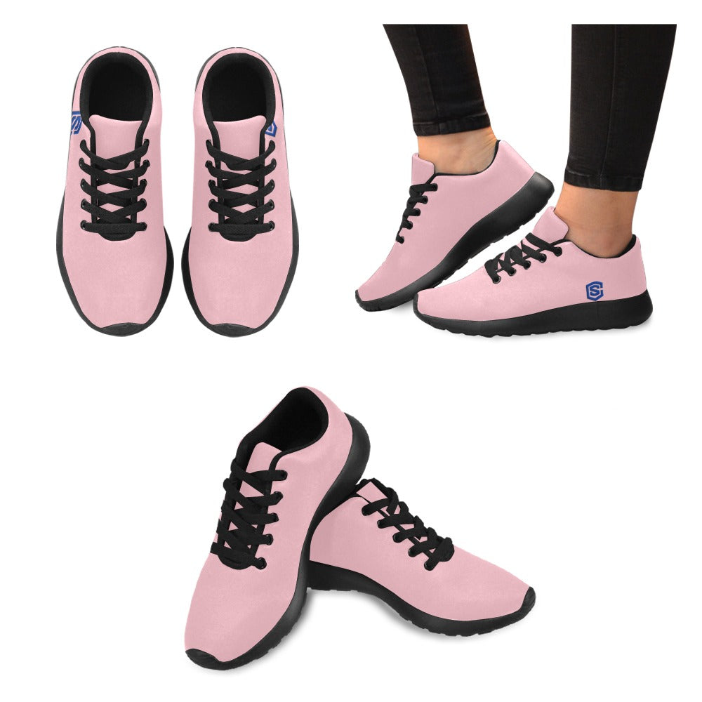 PINK KID SNEAKER WITH BLUE LOGO Kid's Sneakers (Little Kid / Big Kid) (Model020)