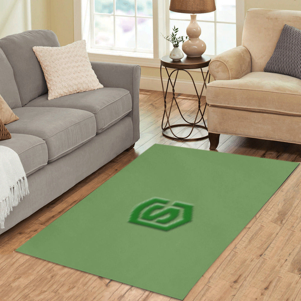 Green Area Rug Green Logo Area Rug 5' x 3.2'