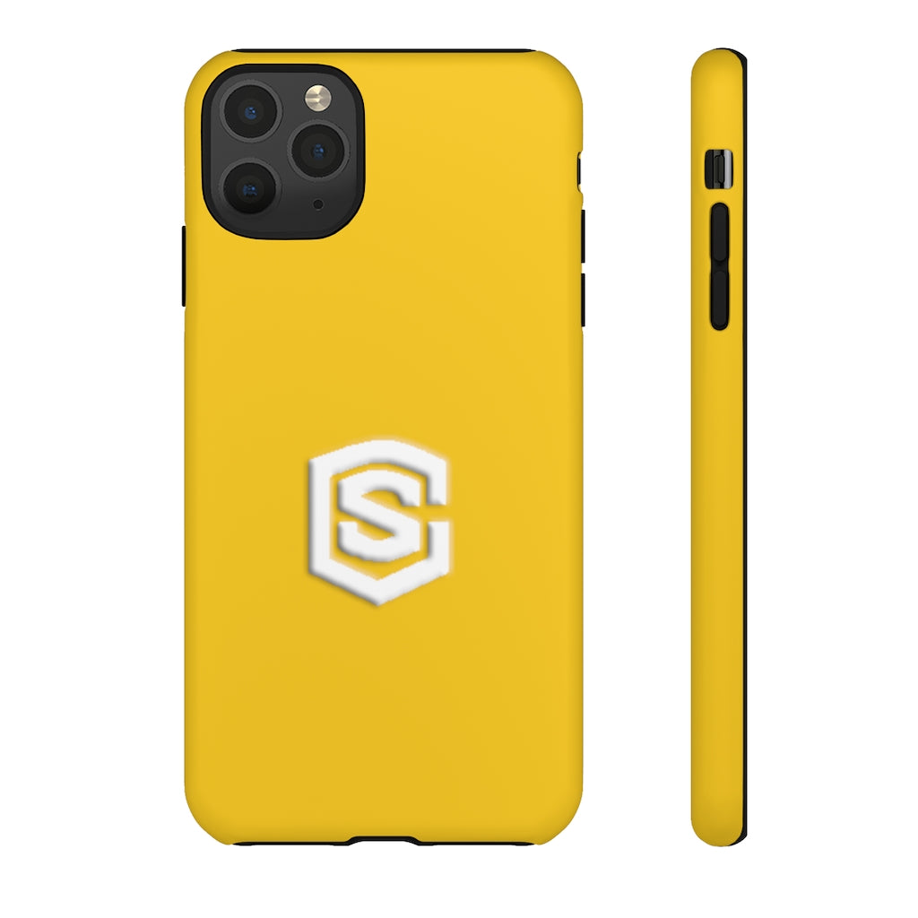 Yellow Tough Cases White Logo