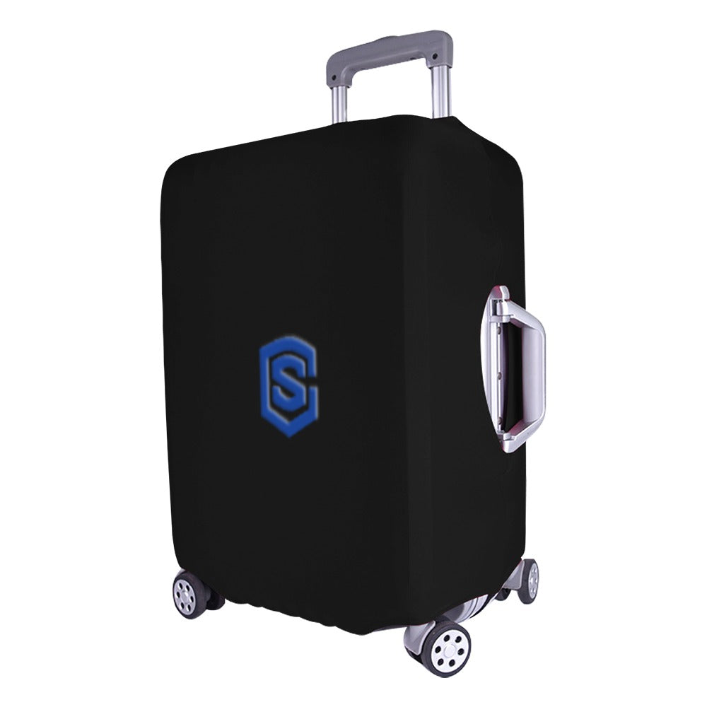 BLACK LUGGAGE COVER WITH BLUE LOGO Luggage Cover (Large Size) (26"-28")
