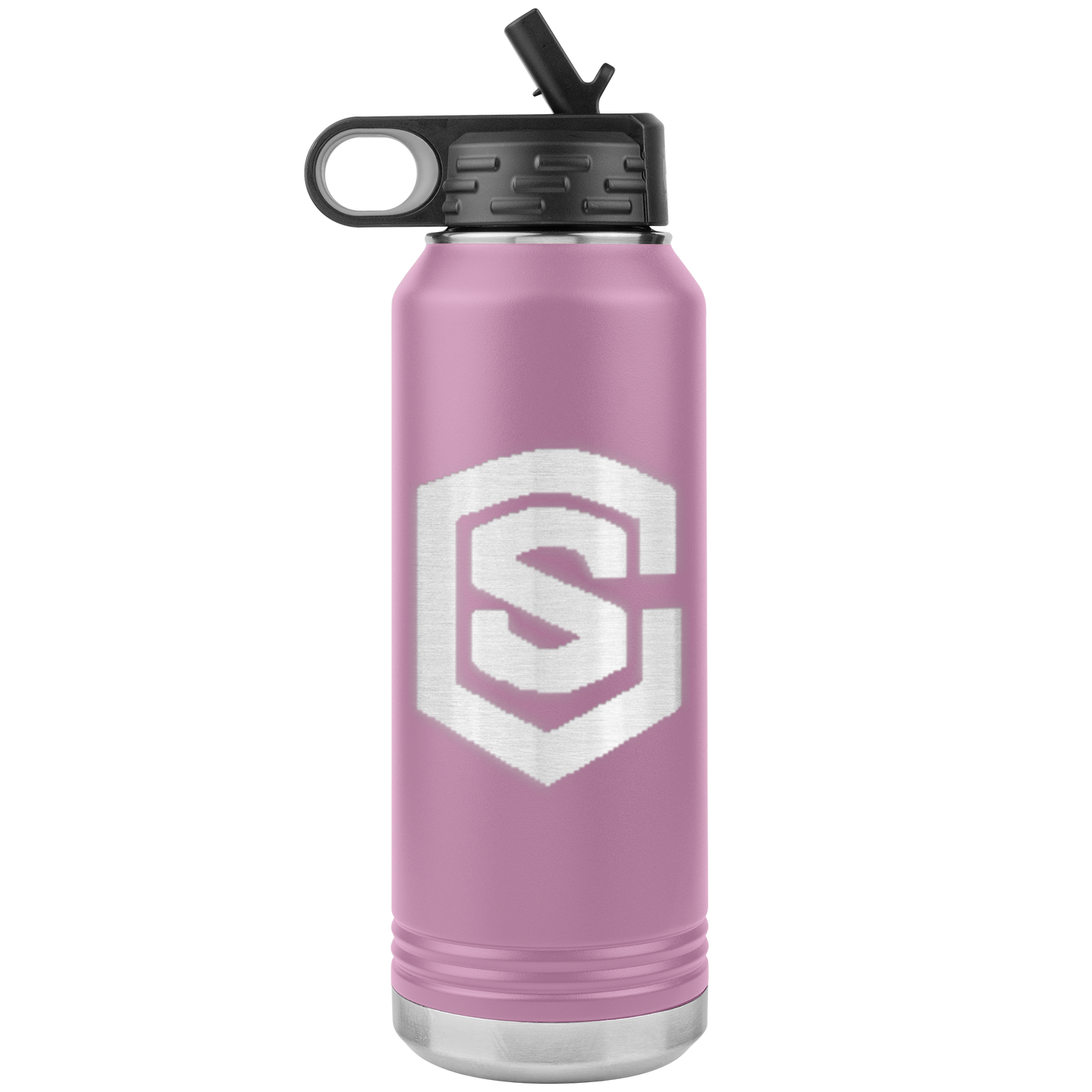 32oz WATER BOTTLE TUMBLER SILVER LOGO